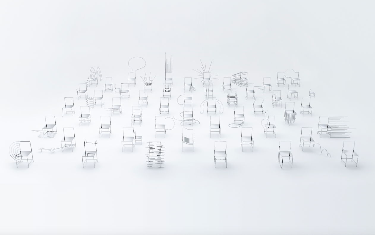 50 Manga Chairs by Nendo (Photo by Kenichi Sonehara)
