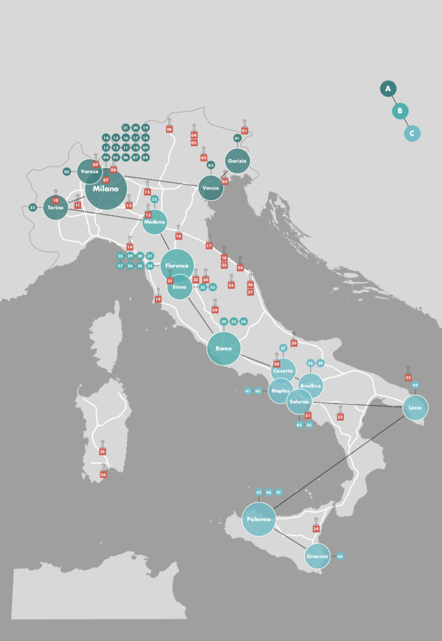 Contemporary itinerary: Restaurants in Italy | Area